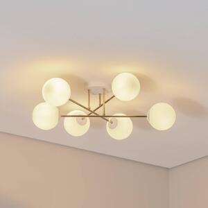 Lampa sufitowa Glassy Euluna, możliwość ściemniania, mosiężny / złoty, salon / jadalnia, szkło, nowoczesny
