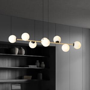 Lampa wisząca szklana Glassy Euluna, możliwość ściemniania, czarny, salon / jadalnia, szkło, nowoczesny