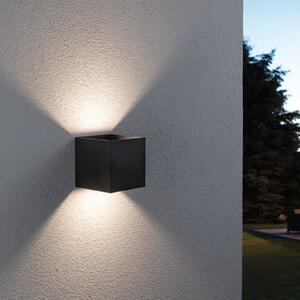 Paulmann kinkiet zewnętrzny LED Cybo, RGBW, 10 cm, antracyt możliwość ściemniania, czarny, aluminium, nowoczesny