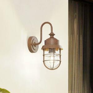 Kinkiet zewnętrzny Adalie Lindby, możliwość ściemniania, brązowy / rdzawy, metal, dworkowy / rustykalny