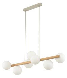 Lampa wisząca szklana Estera TK Lighting, możliwość ściemniania, jasne drewno, salon / jadalnia, szkło