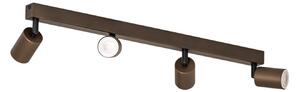Reflektor sufitowy Top, regulowany, brązowy, 4-punktowa liniowa Top TK Lighting, możliwość ściemniania, brązowy / rdzawy, salon / jadalnia, metal, nowoczesny