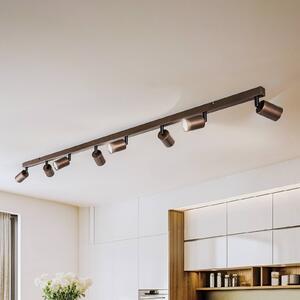 Reflektor sufitowy Top, regulowany, brązowy, 8-punktowa liniowa Top TK Lighting, możliwość ściemniania, brązowy / rdzawy, salon / jadalnia, metal, nowoczesny