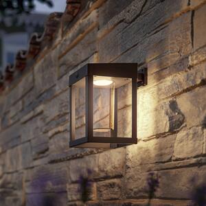 Philips Lampa ścienna z czujnikiem solarnym Camill czarna/przezroczysta 14 x, czarny, tworzywo sztuczne, nowoczesny