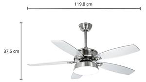 Wentylator sufitowy LED Lucande Kuvio, DC, cichy, Ø 120 cm, CCT Kuvio, aluminiowy / szary / cynkowy, salon / jadalnia, metal, nowoczesny
