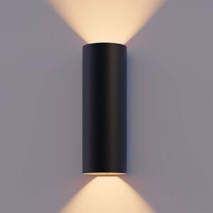Calex Kinkiet zewnętrzny LED Round, czarny, aluminium, nowoczesny