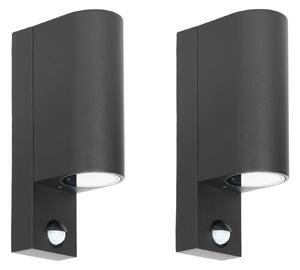 Lampa zewnętrzna z czujnikiem ruchu Tetje PRIOS, możliwość ściemniania, czarny, aluminium, nowoczesny