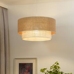 Lampa wisząca Boho Jute Euluna, możliwość ściemniania, brązowy / rdzawy, salon / jadalnia, tkanina / materiał / jedwab