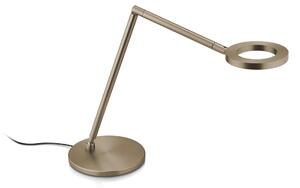 Knapstein Lampa biurkowa LED Tessa-T, możliwość ściemniania, brązowy / mosiężny, biuro, mosiądz, nowoczesny