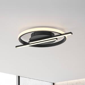 JUST LIGHT. GmbH Lampa sufitowa LED Korsa, możliwość ściemniania, czarny, salon / jadalnia, metal, nowoczesny