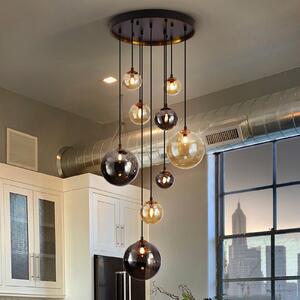 Schuller Valencia Lampa wisząca szklana Dark, czarny, salon / jadalnia, metal