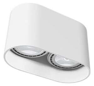 Białe oczko stropowe Oval - dwa źródła światła