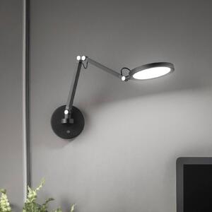 Fabas Luce Kinkiet LED Regina, możliwość ściemniania, czarny, sypialnia, metal, nowoczesny
