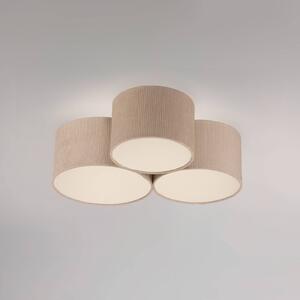 JUST LIGHT. GmbH Lampa sufitowa Green Duro, możliwość ściemniania, kremowy / amber, salon / jadalnia, tkanina / materiał / jedwab
