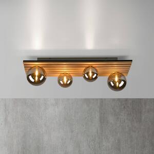 JUST LIGHT. GmbH Lampa sufitowa Green Stika, możliwość ściemniania, jasne drewno, salon / jadalnia, drewno