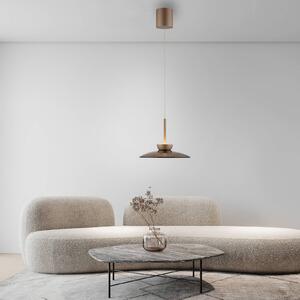 PURE Lampa wisząca szklana Moon, możliwość ściemniania, brązowy / mosiężny, salon / jadalnia, szkło, nowoczesny