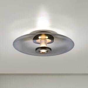 PURE Lampa sufitowa LED Vitrum, możliwość ściemniania, aluminiowy / szary / cynkowy, salon / jadalnia, szkło, nowoczesny