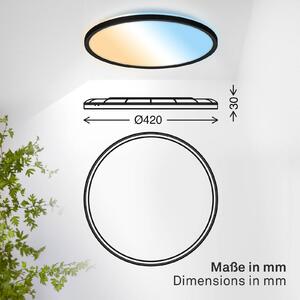 B.K. Licht Lampa sufitowa Shallow, możliwość ściemniania, czarny, biuro, tworzywo sztuczne