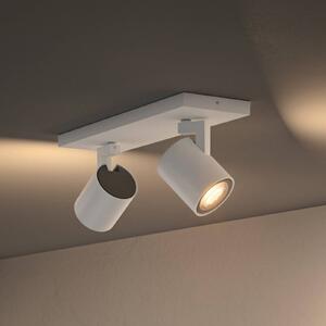 Philips Hue spot LED Runner, 2-punktowa wersja, ściemniacz, biały możliwość ściemniania, biały / opal, salon / jadalnia, aluminium, nowoczesny