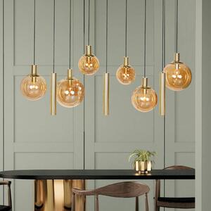 Steinhauer Lampa wisząca szklana Bollique, możliwość ściemniania, mosiężny / złoty, salon / jadalnia, metal