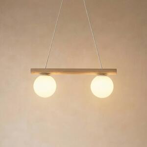 Lampa wisząca Woodstock HELAM, możliwość ściemniania, jasne drewno, salon / jadalnia, drewno, dworkowy / rustykalny