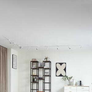 System szynowy 48 V Lumaro, spoty, 9-punktowa, biała, Ø4cm, 13 cm Lumaro 48V Lindby, możliwość ściemniania, biały / opal, salon / jadalnia, aluminium, nowoczesny