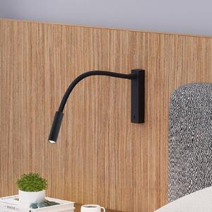 Molto Luce Kinkiet LED Arol, czarny, sypialnia, aluminium, nowoczesny