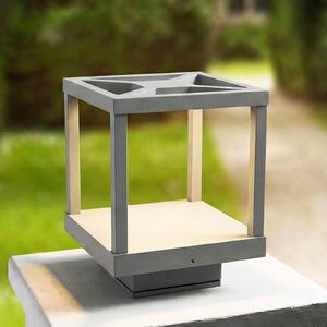 Lampa ogrodowa stojąca Lealan Lucande, aluminiowy / szary / cynkowy, aluminium, nowoczesny