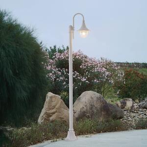 Lampa zewnętrzna Lindby Daphne, 220 cm, biały, metal, E27 Daphne Lindby, możliwość ściemniania, biały / opal, aluminium, antyczny