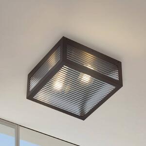 Lampa sufitowa zewnętrzna Lindby Bolgar, czarna, metal, szkło Bolgar Lindby, możliwość ściemniania, czarny, metal, nowoczesny
