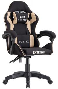 Fotel Gamingowy z tkaniny EXTREME Vortex Beige, krzesło gracza