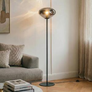Lampa stojąca Lelia Lindby, aluminiowy / szary / cynkowy, salon / jadalnia, szkło, design