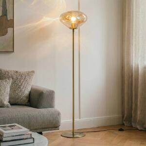 Lampa stojąca Lelia Lindby, kremowy / amber, salon / jadalnia, szkło, design