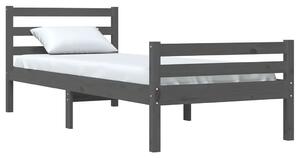 Szare sosnowe pojedyncze łóżko 90x200 - Aviles 3X