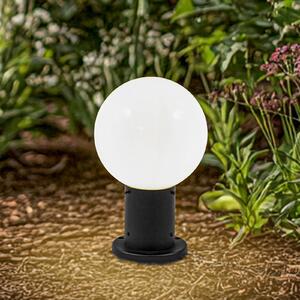 Lampa ogrodowa stojąca Dangan Lindby, możliwość ściemniania, biały / opal, szkło, nowoczesny