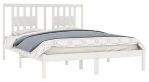 Białe podwójne łóżko sosnowe 140x200 - Basel 5X