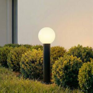 Lampa ogrodowa stojąca Dangan Lindby, możliwość ściemniania, biały / opal, szkło, nowoczesny
