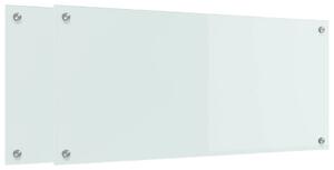 Panel kuchenny 2 pcs Biały 90 x 40 cm szkło hartowane