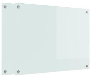 Panel kuchenny 2 pcs Biały 80 x 60 cm szkło hartowane