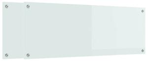 Panel kuchenny 2 pcs Biały 110 x 40 cm szkło hartowane