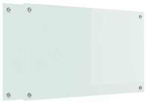Panel kuchenny 2 pcs Biały 80 x 50 cm szkło hartowane