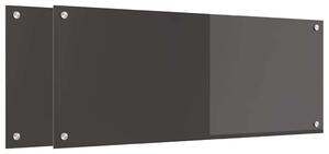 Panel kuchenny 2 pcs Ciemnoszary 100 x 40 cm szkło hartowane