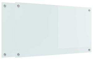 Panel kuchenny 2 pcs Biały 90 x 50 cm szkło hartowane