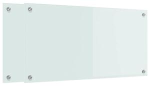 Panel kuchenny 2 pcs Biały 80 x 40 cm szkło hartowane
