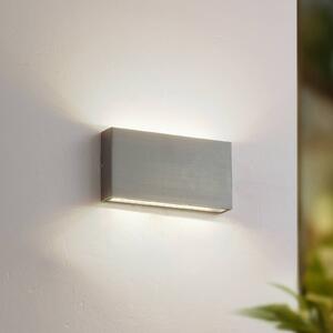 Lindby kinkiet zewnętrzny LED Jarte, srebrny, metal, 17 cm, IP54 Jarte, chromowy / srebrny, aluminium, nowoczesny