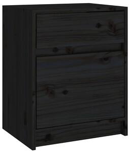 Czarna zamykana szafka nocna z szufladą - Cewi