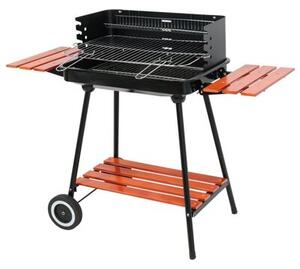 Grill ogrodowy węglowy LUND 99911 na kółkach, półki boczne, regulacja wysokości rusztu