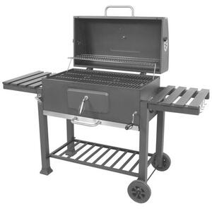 Grill ogrodowy węglowy LUND XXL 99917 Zamykany, żeliwny ruszt, półki boczne, termometr, kółka