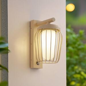 Lampa zewnętrzna z czujnikiem ruchu Chandan Lucande, możliwość ściemniania, kremowy / amber, aluminium, nowoczesny