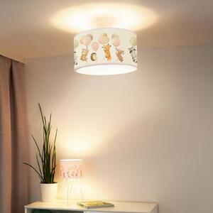 Lampa sufitowa Freddy Duolla, możliwość ściemniania, multikolor, pokój dziecięcy, tkanina / materiał / jedwab